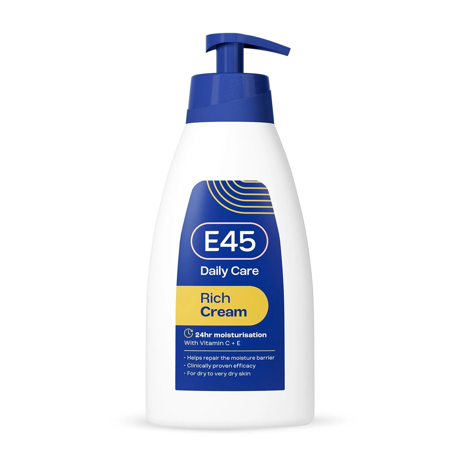 E45 Rich 24 Hour Fast Absorption Deep Nourishing Moisturisation Cream 400ml (pack may vary)