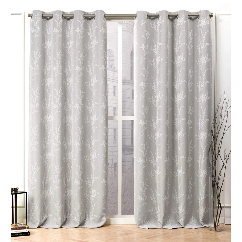 Nicole Miller Curtain Panel, Polyester, Dove Grey, 52x96