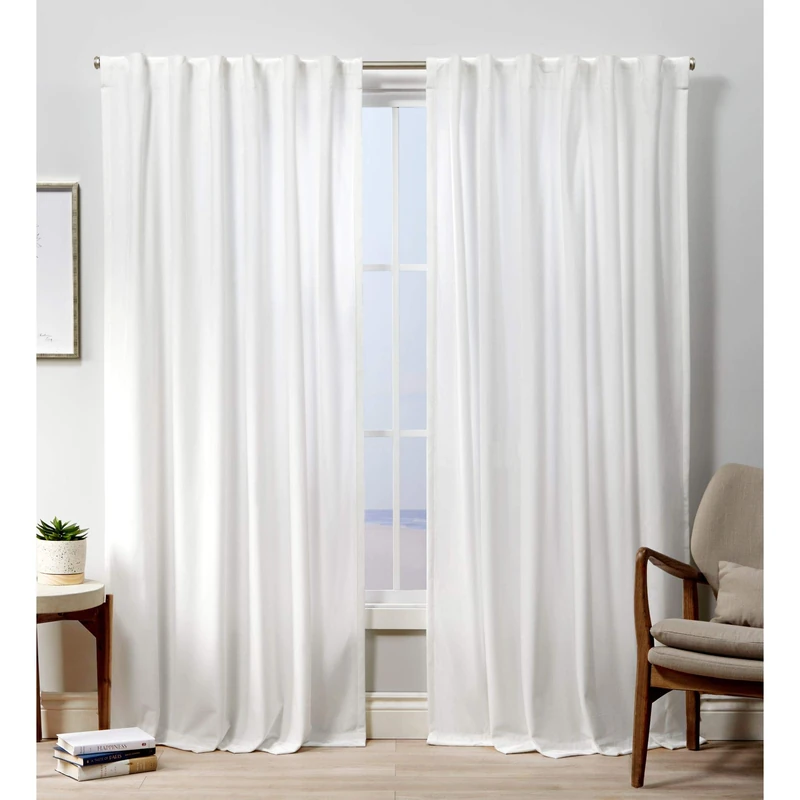 Exclusive Home Curtains Curtain Panel, Polyester, Winter White, 52x96