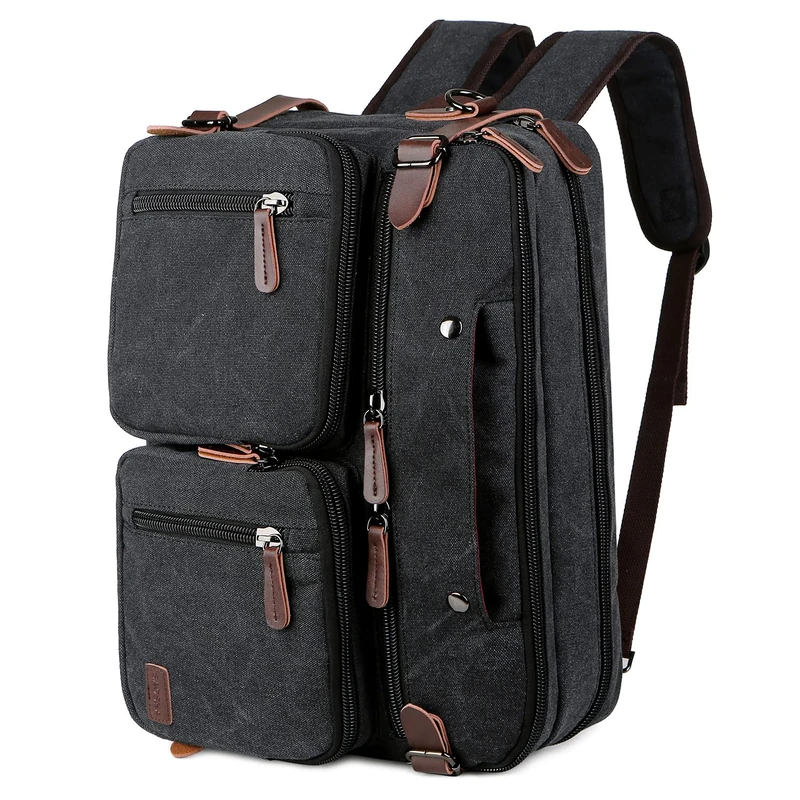 Baosha Convertible Briefcase Backpack 17 Inch Laptop Bag Case Business Briefcase HB-22, Black-grey Mixed, L, Classic - Image 1