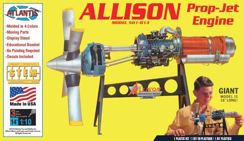 Atlantis 1:10 Allison Turbo Prop Engine, Multi, H1551