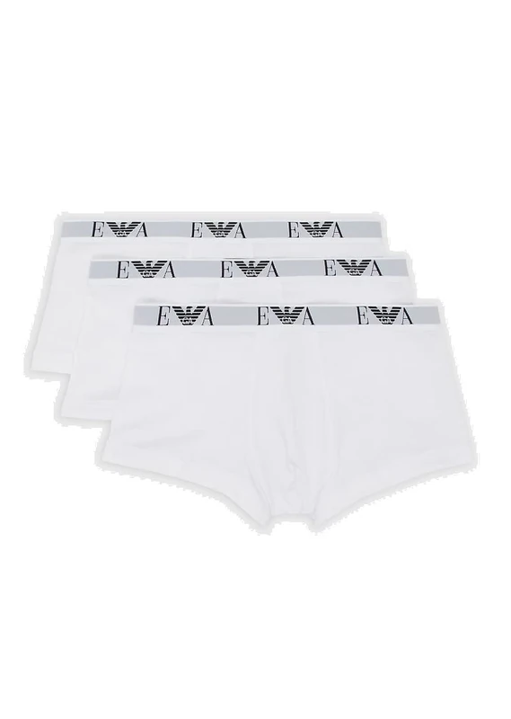 Emporio Armani Trunk Essential Men's Boxer Shorts (Pack of 3), White (16510), XXL