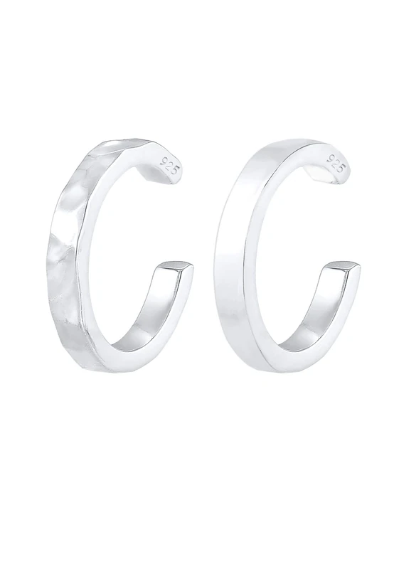 Elli Earrings Women Earcuff Organic Look Minimal Basic Adjustable in 925 Sterling Silver - Image 1