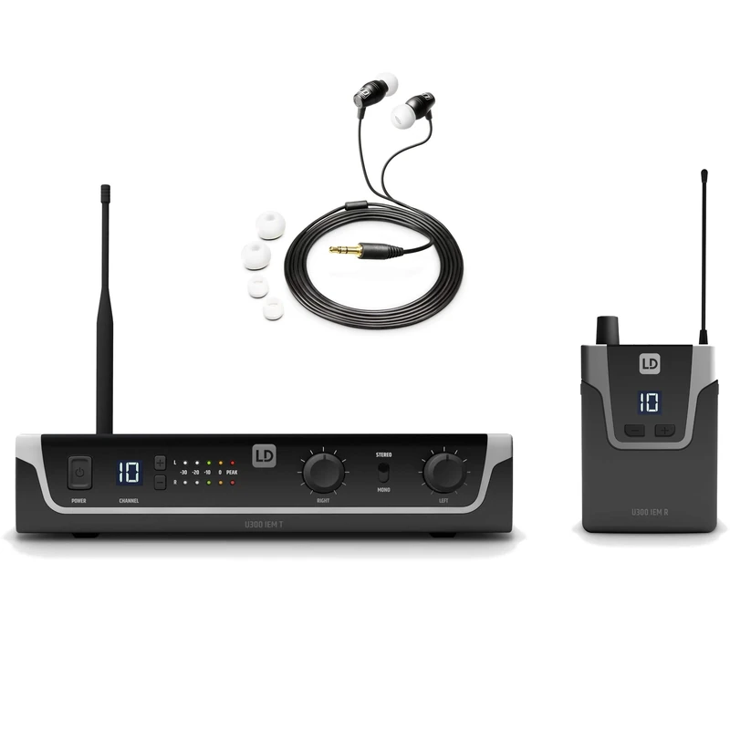 LD Systems U308 IEM HP - In-Ear Monitoring System with Earphones - 863-865 MHz + 823-832 MHz