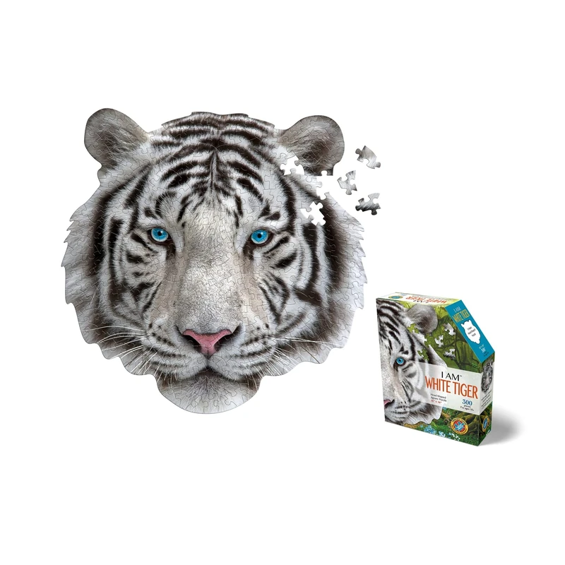 Madd Capp 886004 White Tiger 300 Piece Shape Mini Contour Puzzle