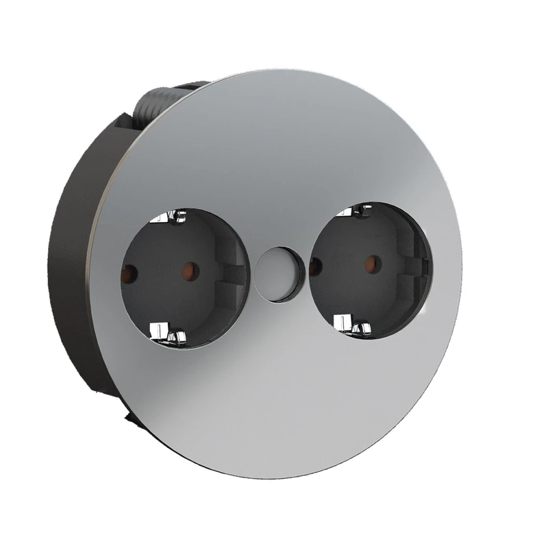 Dual Socket Countertop Swivel 2 Socket Matt Chrome