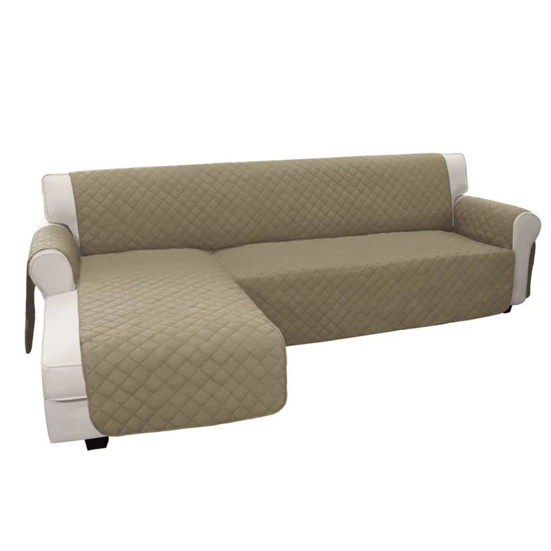 Easy-Going L Shape Sofa Slipcover - Reversible Sectional Couch Cover for Pets & Kids (Large, Beige/Beige)