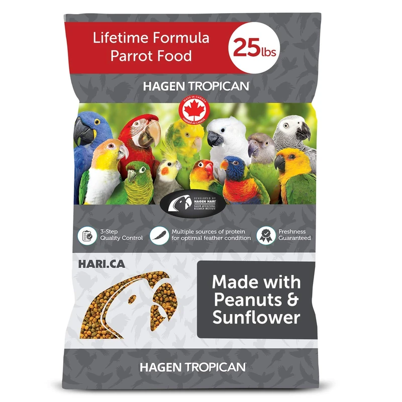 Hari Tropican Parrot Lifetime Granules 4mm, 11.34kg, Complete Balanced Nutrition for Adult Parrots
