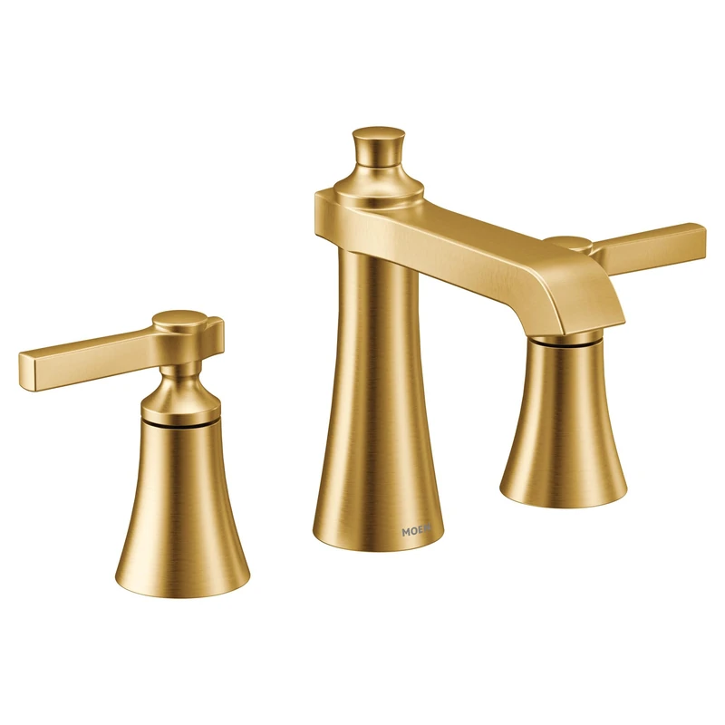 Moen TS6984BG Two 8 in. Widespread Lever Handle Bathroom Faucet Trim Kit Without Valve, Brushed Gold