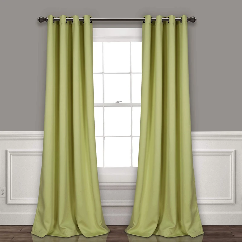 Lush Decor Insulated Grommet Blackout Curtains Panel Pair, 52" W x 108" L, Sage