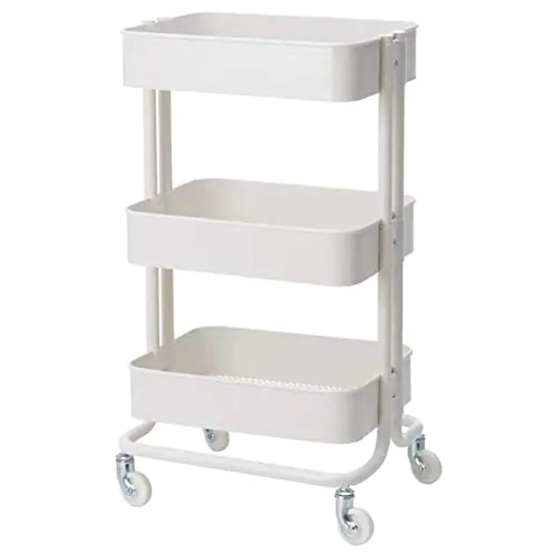 IKEA RASKOG White Trolley and TSS Cotton Balls 5 Piece Set - Image 1