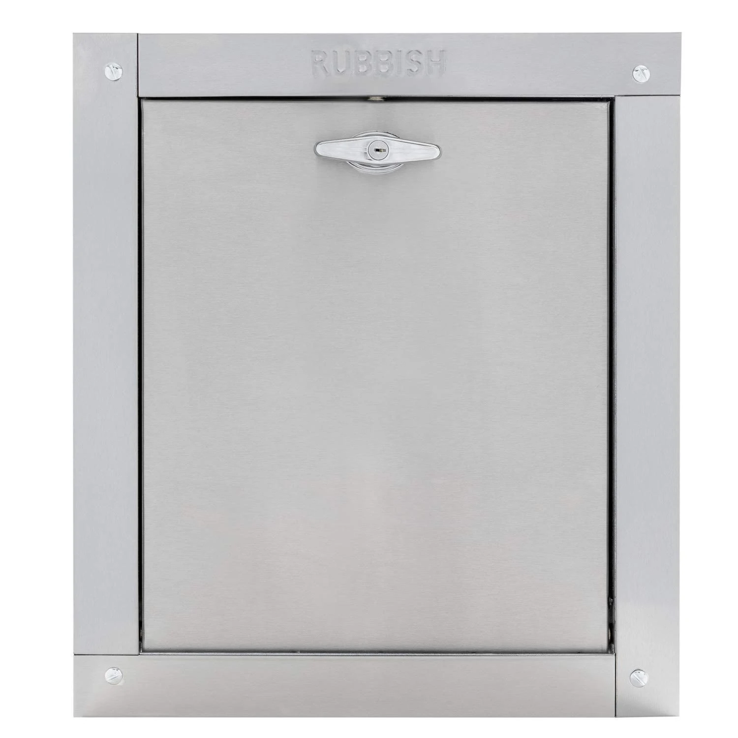 Oswald Supply Midland Style Stainless Steel Trash Chute Door - Noiseless Self Closing Bottom Hinged Fire Rated & UL Approved (15" X 18")