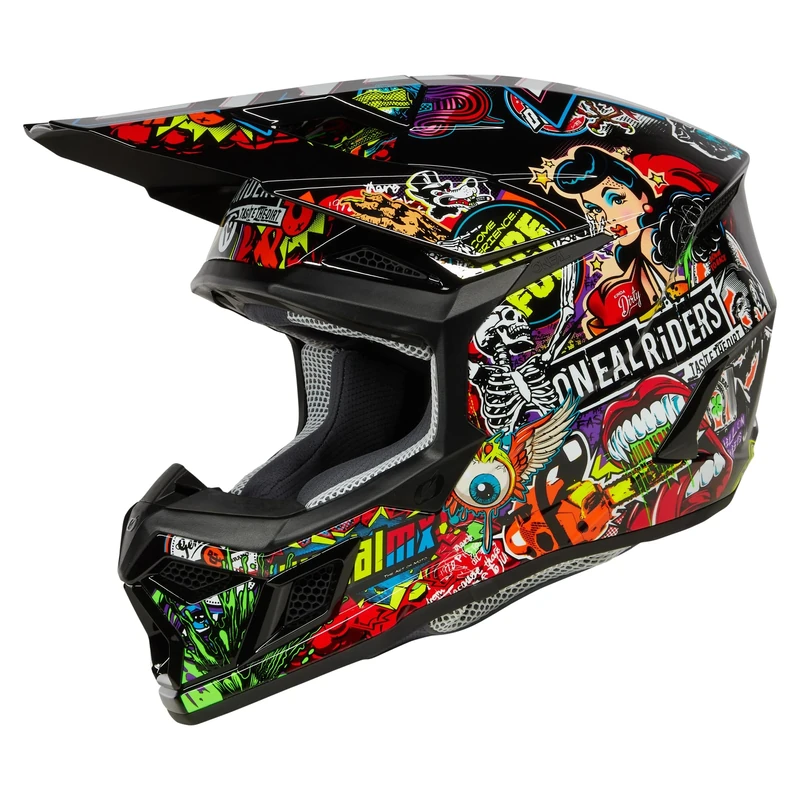O'NEAL | Motorcycle-Helmet | Moto Enduro | ABS shell, Ventilation openings for optimum ventilation and cooling, Security Standards ECE 22.05 | 3SRS Helmet Crank 2.0 | Adult | Multi | Size S