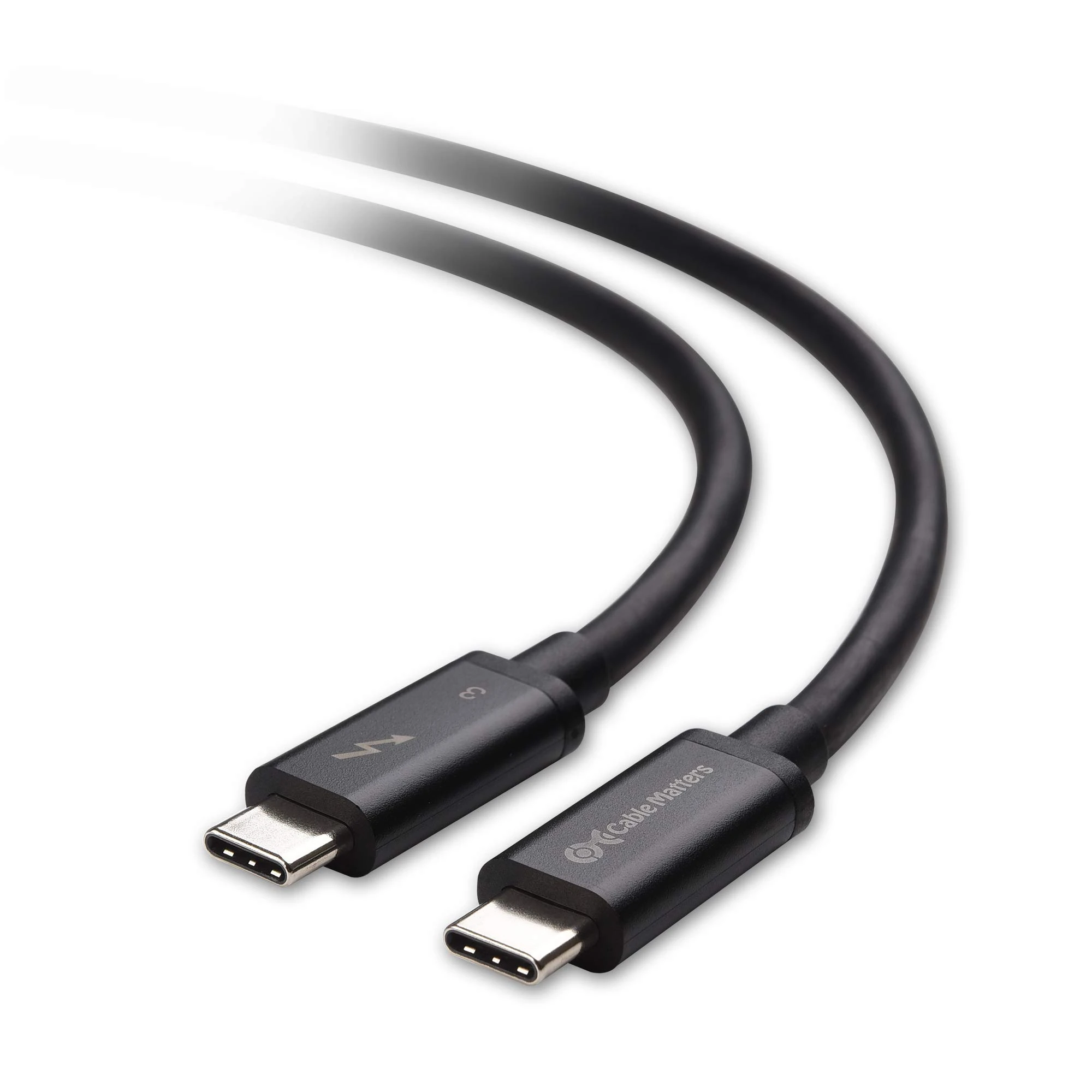Cable Matters [Intel Certified Thunderbolt 3 Cable (USB C Thunderbolt Cable) in Black 0.8m Supporting 40 Gbps, 8K@30Hz/4K@120Hz, 100W Charging