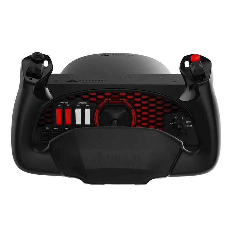Honeycomb Aeronautical Alpha Flight Controls Yoke & Switch Panel in aviation quality for flight simulators | Universal control system for simmers, student pilots and pilots | Flight simulator for PC