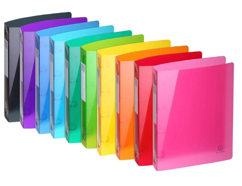 Exacompta - Ref 51770E - Iderama PP Semi-Rigid Cover Ring Binder - Suitable for A4+ Documents, 4 Rings, 40mm Spine, 30mm Rings - Assorted Colours (Pack of 10)