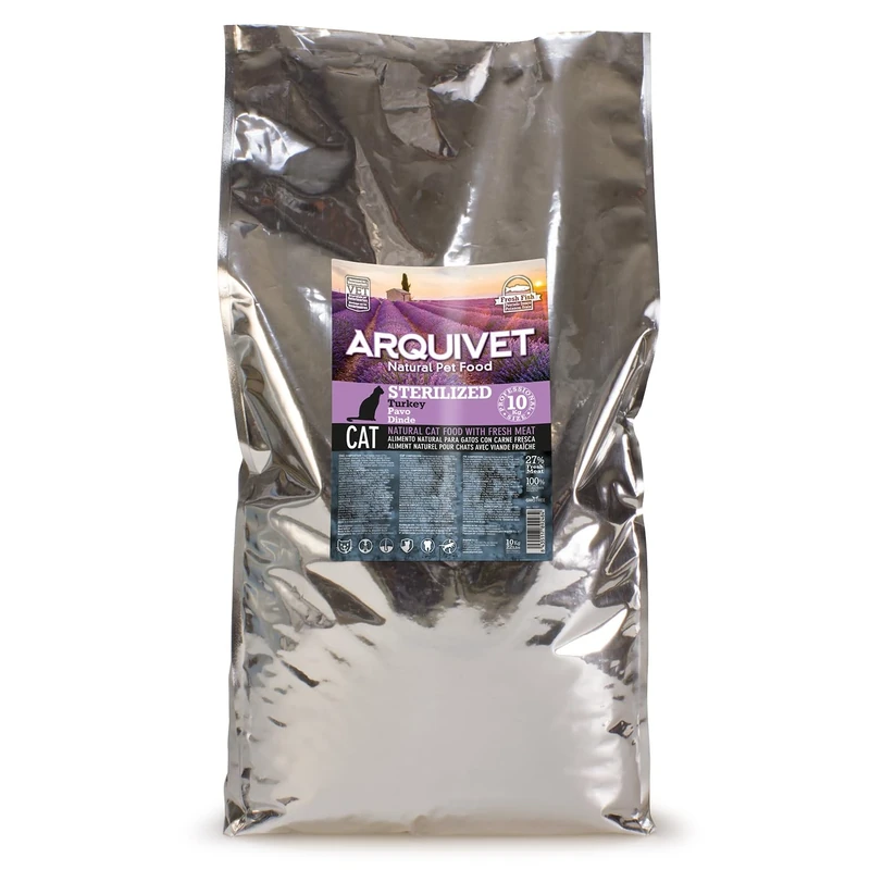 Arquivet Food with Turkey for Sterilized Cats, 10 kg – 10050 g