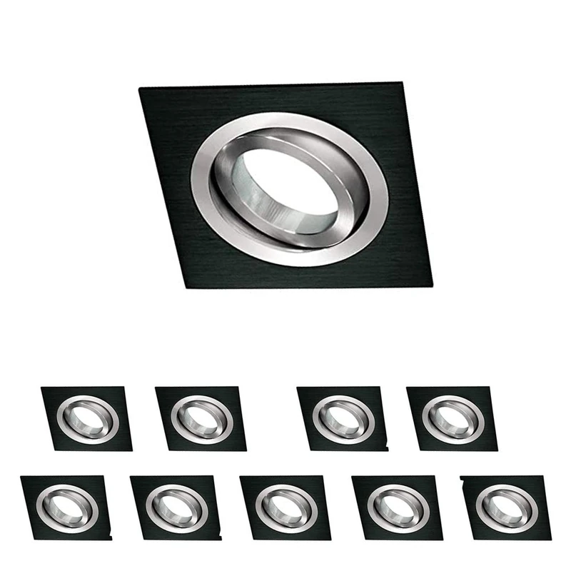 Wonderlamp Square Recessed Spotlight - Aluminum Black/White
