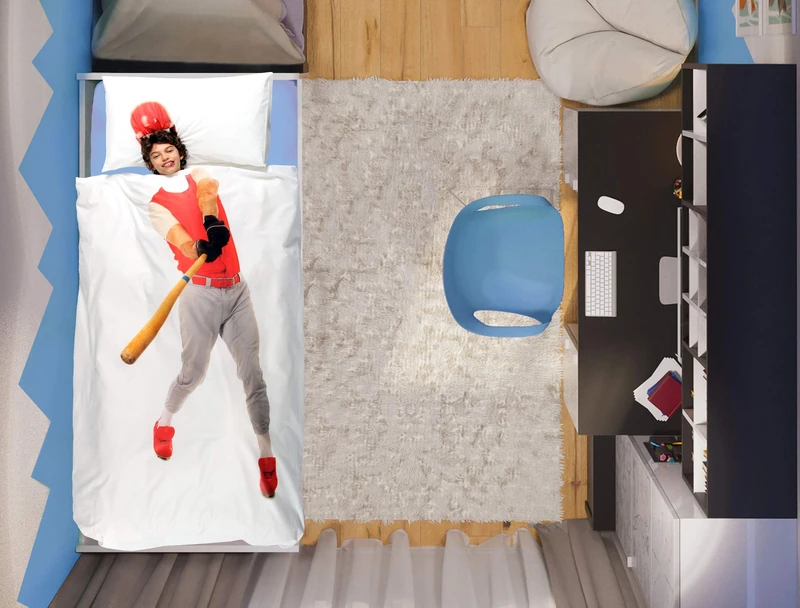 “Kids” Duvet Cover Set, BASEBALL 04, Single