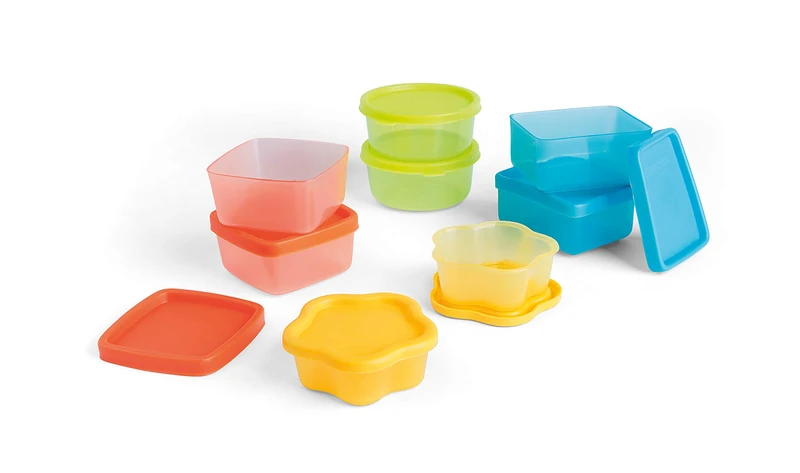 Excelsa Color Passion Set of 8 Mini Containers, Polypropylene, Multicoloured, Capacity: 130 and 150 ml - Image 1