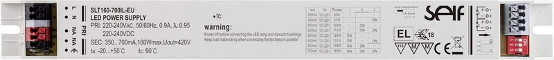 Self Electronics SLT160-700IL-EU LED Driver Constant Current 160W 350-700mA 120-228 V/DC Assembly
