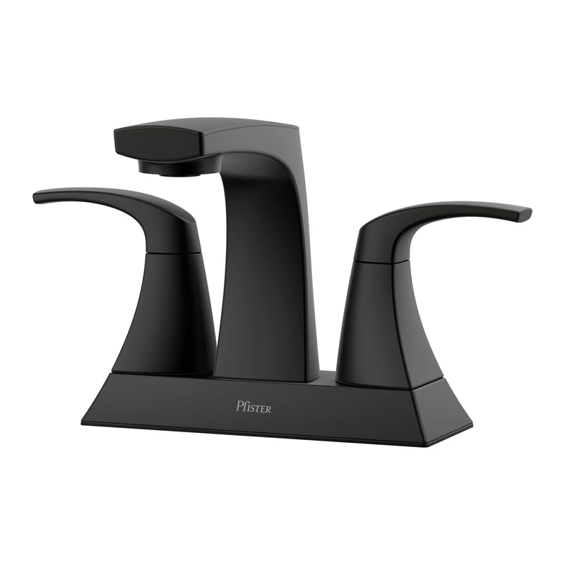 Pfister Karci Matte Black 2-Handle 4-in Centerset WaterSense Bathroom Sink Faucet with Drain - Image 1