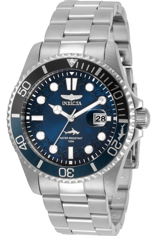 Invicta Pro Diver 30807 Men's Watch - Waterproof - Analogue - Quartz Movement - Stainless Steel with Blue dial - 43mm