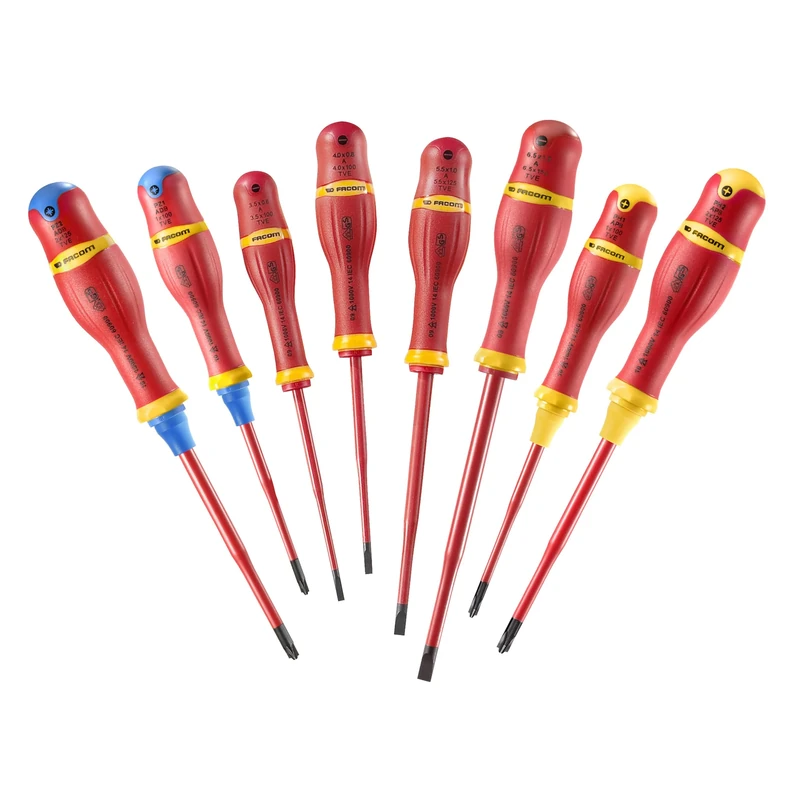 FACOM ATB.J8TVE - Set of 8 PROTWIST® Slim Borneo® 1000V Insulated Screwdrivers for Mixed Impressions