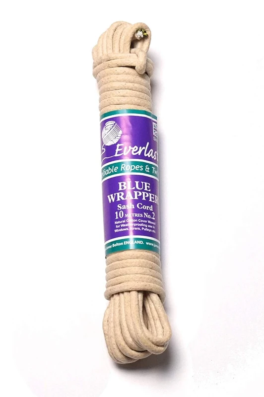 Everlasto 'Blue Wrapper' UK Made Quality Waxed Cotton Sash Cord No.5 (8.5mm) x 100m