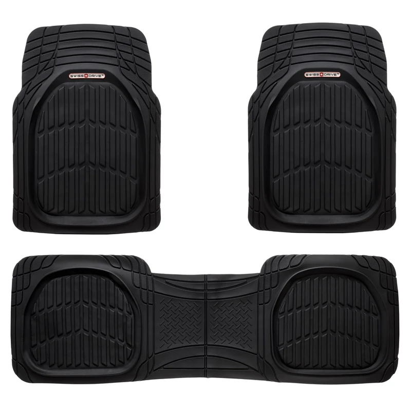 CAR+ SAND400 Universal Car Mats 3-Piece Set, Black