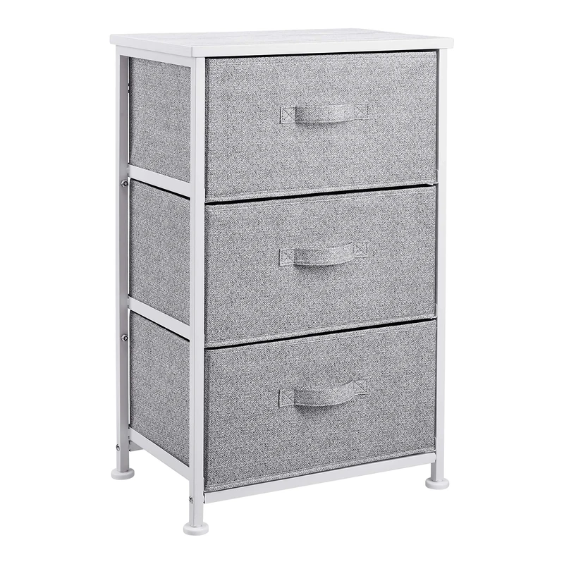 Amazon Basics Fabric 3-Drawer Storage Organizer Unit for Closet, White