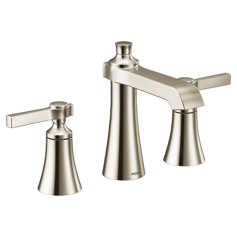 Moen TS6984NL Two 8 in. Widespread Lever Handle Bathroom Faucet Trim Kit Without Valve, Polished Nickel