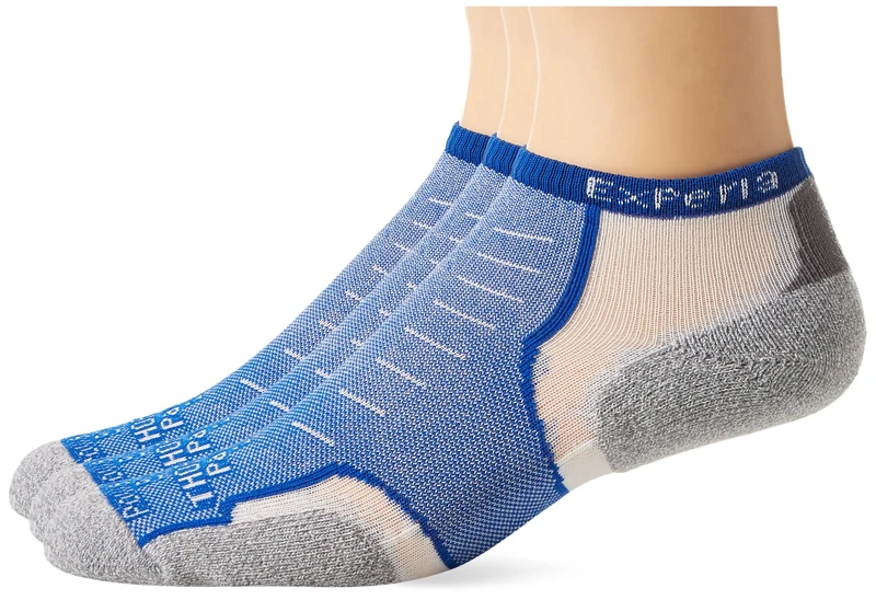 Thorlos Unisex's Experia Xccu Thin Cushion Running Low Cut Socks, Royal (3 Pair), Medium (Pack of 3)