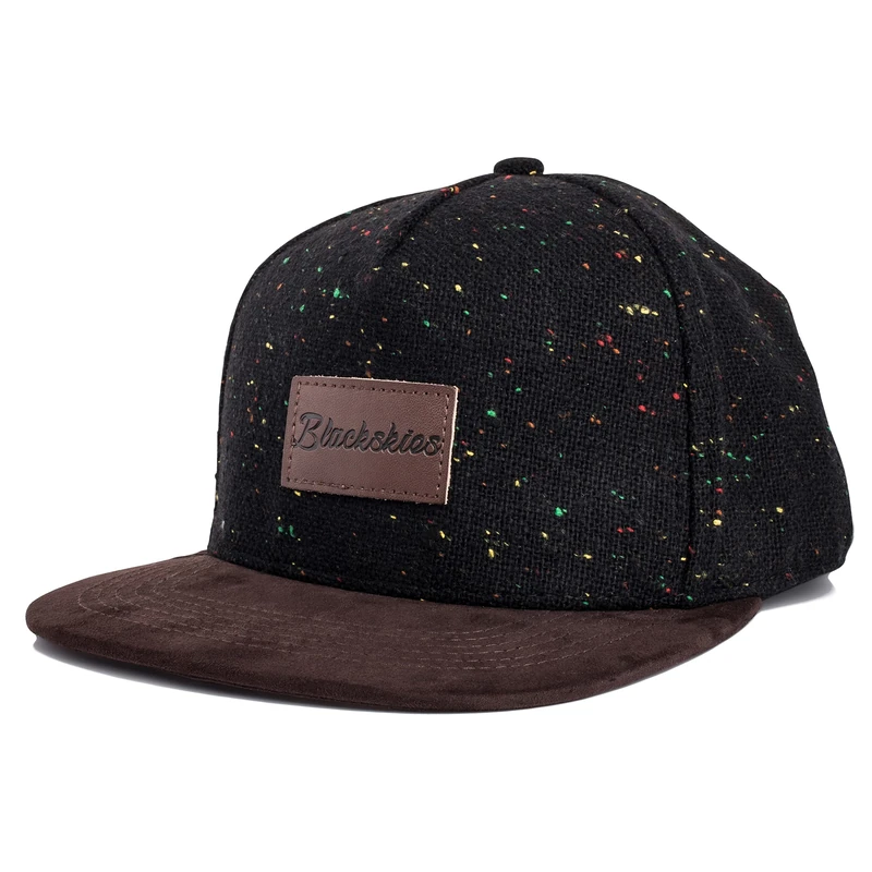 Blackskies Obsidian Snapback Cap | Visor Suede Unisex Baseball Cap Wool