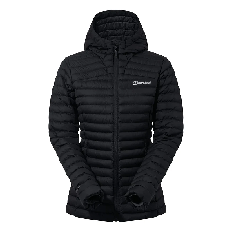 Berghaus Women's Nula Micro Synthetic Insulated Jacket | Water Resistant Coat | Lightweight | Warm, Black/Black, 10