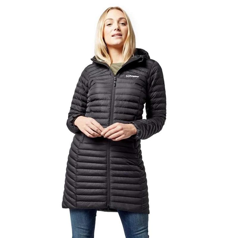 Berghaus Women's Nula Synthetic Insulation Padded Warm Long Jacket | Water Resistant | Puffer Insulated Jacket, Black/Black, 8 - Image 1