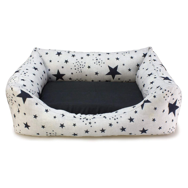 Arquivet 29223 Square Bed, Stars, Black, 60 x 55 x 18 cm