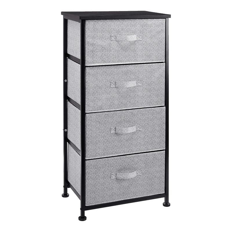 Amazon Basics Fabric 4-Drawer Storage Organizer Unit for Closet, Black