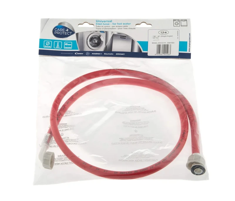 Care + Protect 35601823 Universal Hot Water Inlet Hose-Hose for Connection to Water Mains. Designed for Hot Water Under Pressure for Washing Machines and Dishwashers.