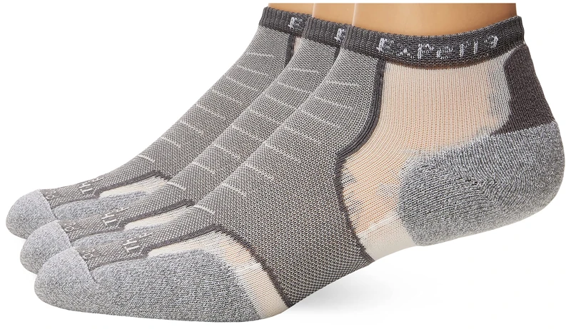 Thorlos Unisex's Experia Xccu Thin Cushion Running Low Cut Socks, Gray (3 Pair), Medium (Pack of 3)