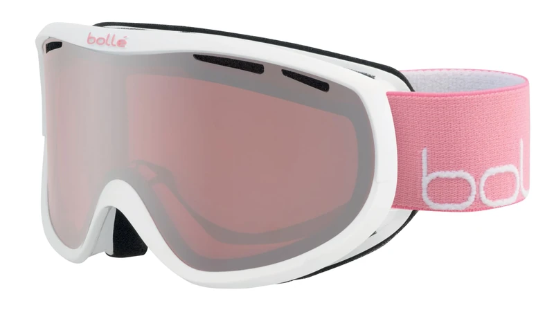 bollé - Sierra, White Pink Shiny, Vermillon Gun Cat 2, Small-Medium, Snow Goggles, Feminine, Adult