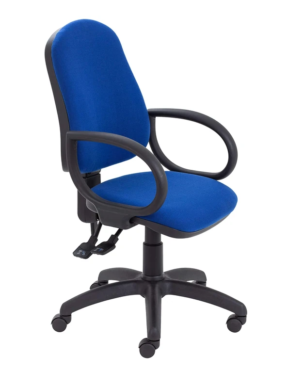 Office Hippo High Back Desk Chair, Ergonomic Home & Office Chair With Height Adjustable Seat & Backrest, Fixed Arms & Lumbar Support For Extra Comfort, Computer Chair - Royal Blue