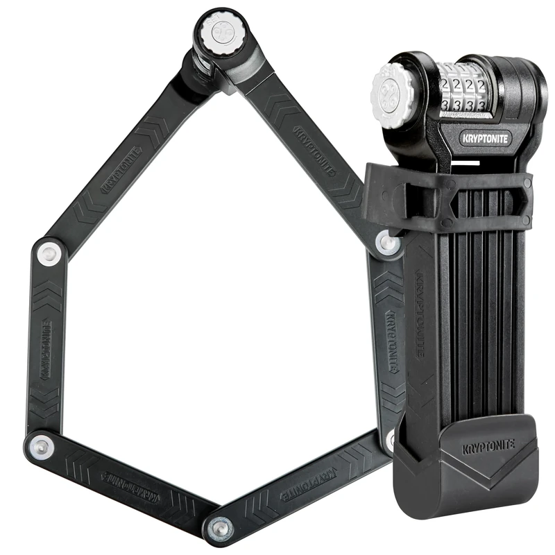 Kryptonite Keeper 585 Folding Combo Bike Lock, Compact High Security Anti-Theft Foldable Bicycle Lock with 4-Digit Resettable Combination and Mount for E-Bikes Scooter Road Mountain Bikes, 85cm(33 in)