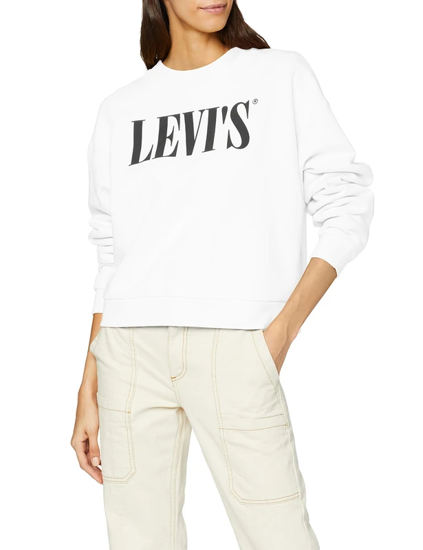 Levi's Women's Graphic Diana Crewneck Sweatshirt White (White) S - Image 1
