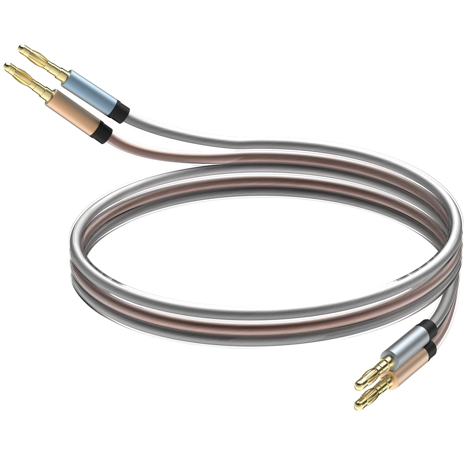 Speaker Cable with Gold Plated Banana Plug Tips 16AWG HiFi Aux Lead Oxygen Free Audio Cable for Speakers, Amplifiers, A/V Receivers, More (5m)