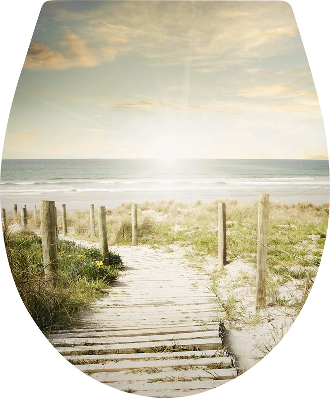 Cornat Dune KSDSC291 Super Flat Design-Easy Care Duroplast-Quick Up & Clean Function-Soft-Close Mechanism-Comfortable Assembly Seat/Toilet Lid, Sand