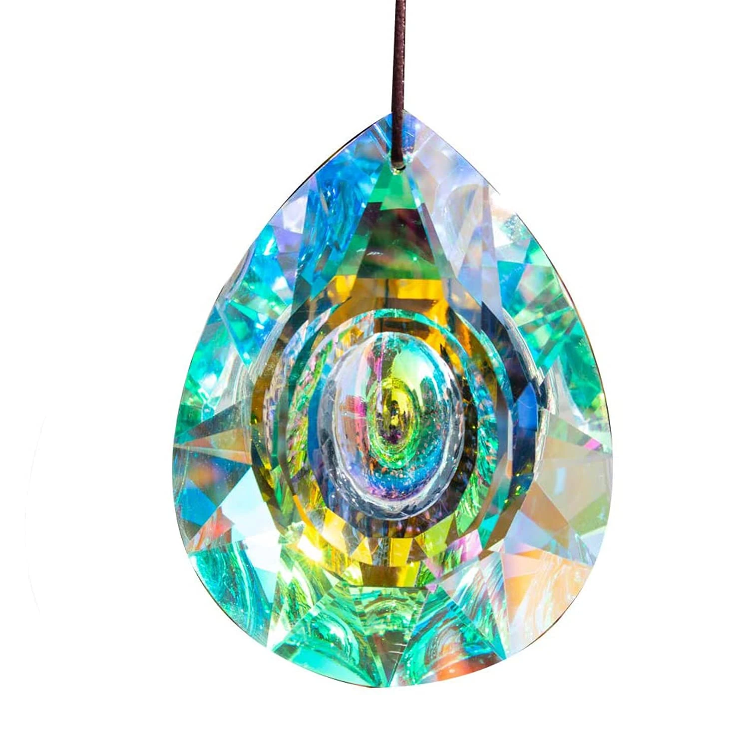 Crystal Suncatcher Prism for Window,Hanging Glass Rainbow Sun Catcher 89mm AB Chandelier Lamp Parts