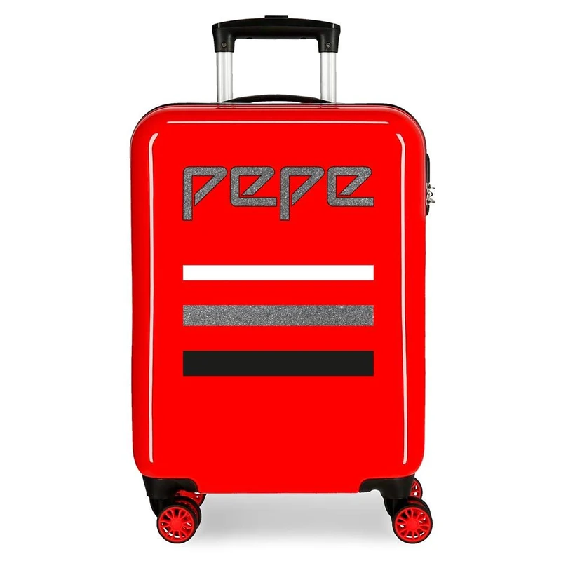 Pepe Jeans World Red Cabin Suitcase 38 x 55 x 20 cm Rigid ABS Combination Lock 34 Litre 2.6 kg 4 Double Wheels Hand Luggage