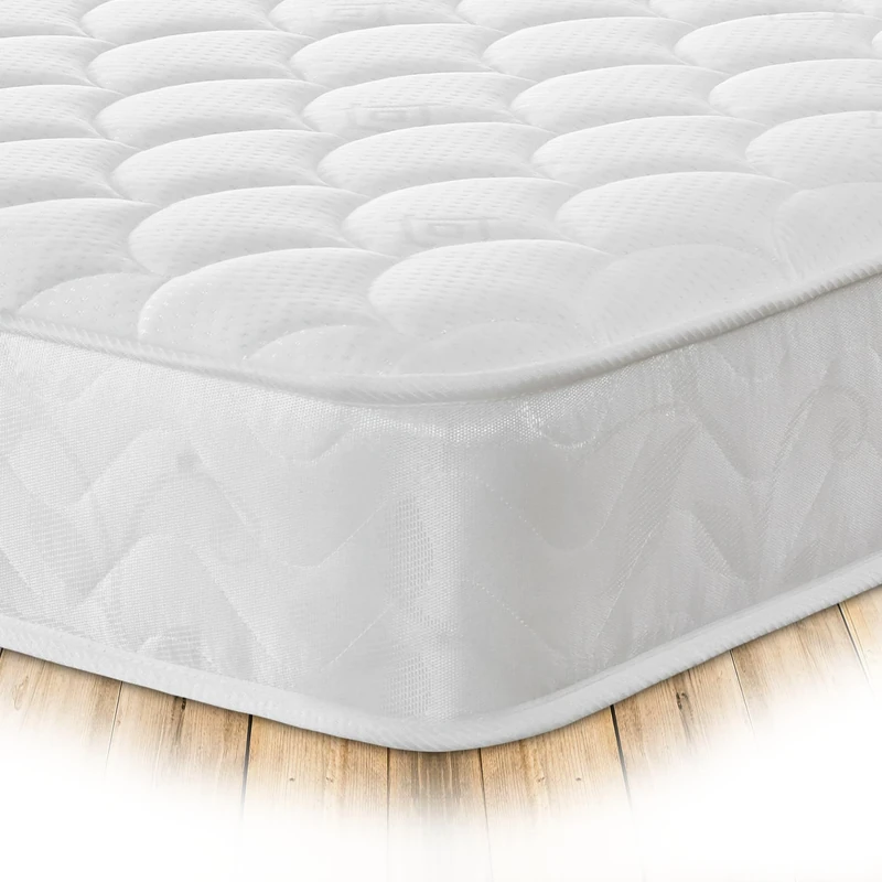 Starlight Beds Shorty Mattress. Shell Design Shorty Memory Foam Mattress with Springs. Soft, 18cm Deep, White. (2ft6 x 5ft9, 75cm x 175cm)