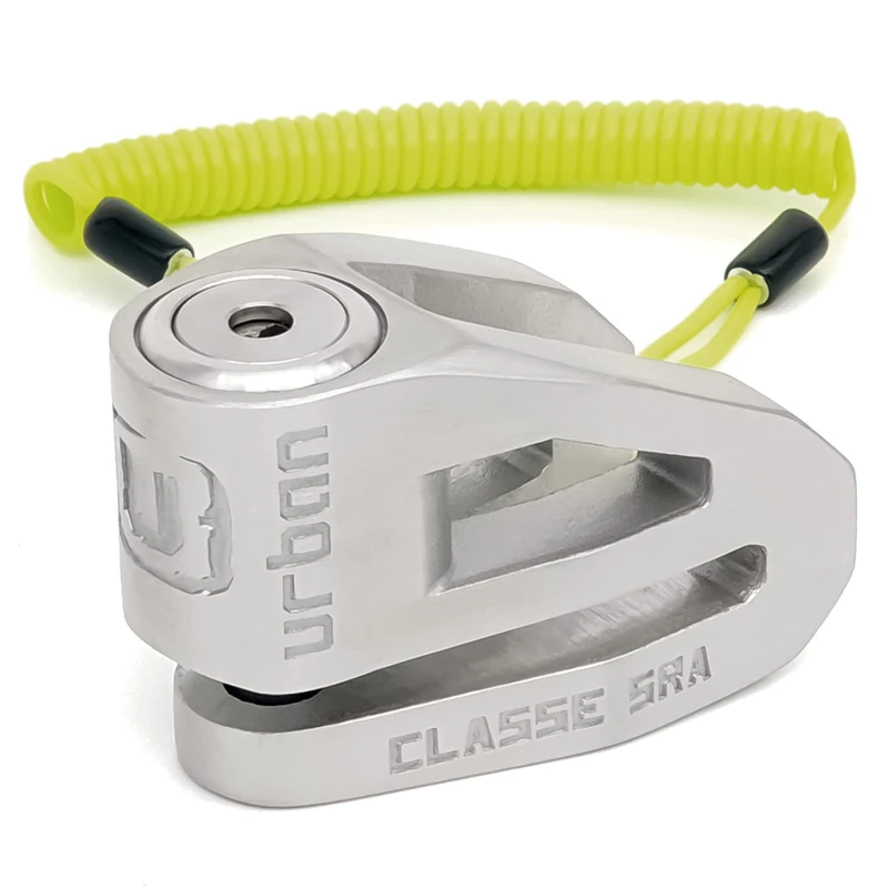 URBAN UR210S Motorcycle Anti-Theft Disc Lock, High Security SRA Approved, Heavy Duty Stainless Steel Lighter Design, Double Locking ø10mm/0.39in, Anti Theft Wheel Brake Disk Lock for Moto, Scooter